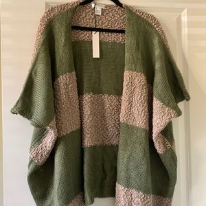 Green and tan sweater